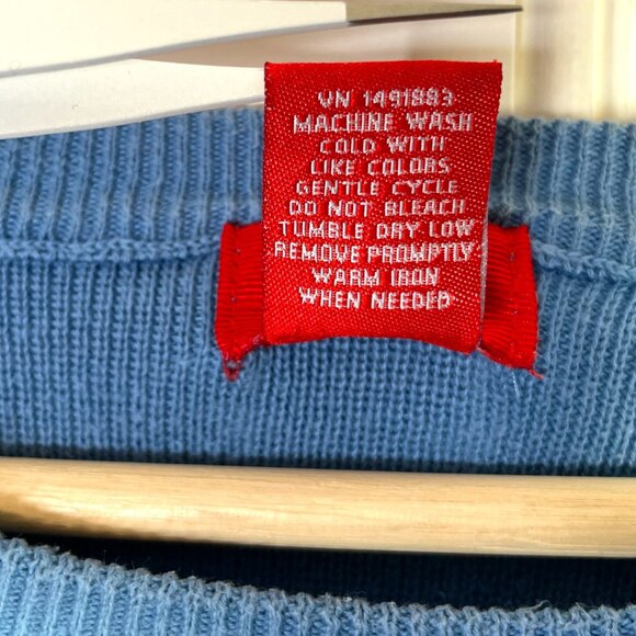 Vtg Mossimo Sweater Tag is XXL (Fit is XL) Blue Retro Slim Fit Skate Y2K - Picture 4 of 6